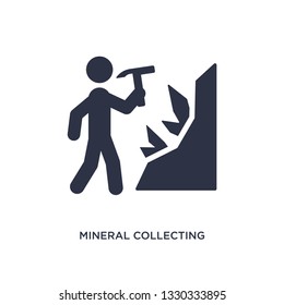 mineral collecting icon. Simple element illustration from activity and hobbies concept. mineral collecting editable symbol design on white background. Can be use for web and mobile.