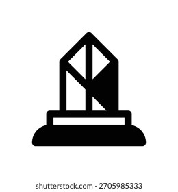 Coleccionismo de minerales. Icono de Vector de trazo delineado con detalles rellenos de negro.