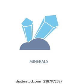 Icono de línea de concepto mineral. Ilustración de elemento simple. Diseño de símbolos de esquema de concepto mineral.