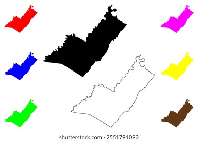 Mineral County, State of West Virginia (U.S. county, United States of America, USA, U.S., US) mapa ilustração vetorial, esboço de rabisco Mineral mapa