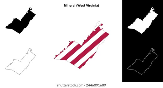Mineral County (West Virginia) outline map set