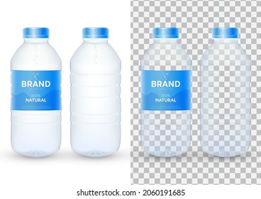 Modelo de diseño del paquete de botella de agua potable mineral ilustración vectorial