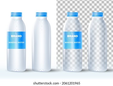 Modelo de diseño del paquete de botella de agua potable mineral ilustración vectorial