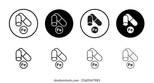 Mineral Fe icon Thin line flat illustration