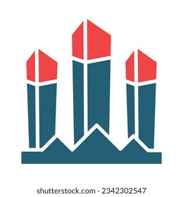 Mineral Glyph Two Color Icon For Personal And Commercial Use.
