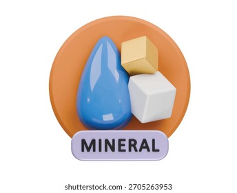 mineral icon 3d illustration render