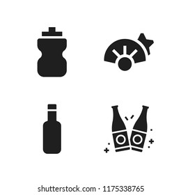 mineral icon. 4 mineral vector icons set. bottle, shell and bottles icons for web and design about mineral theme
