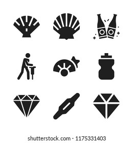 mineral icon. 9 mineral vector icons set. calcium, bottle and driller icons for web and design about mineral theme