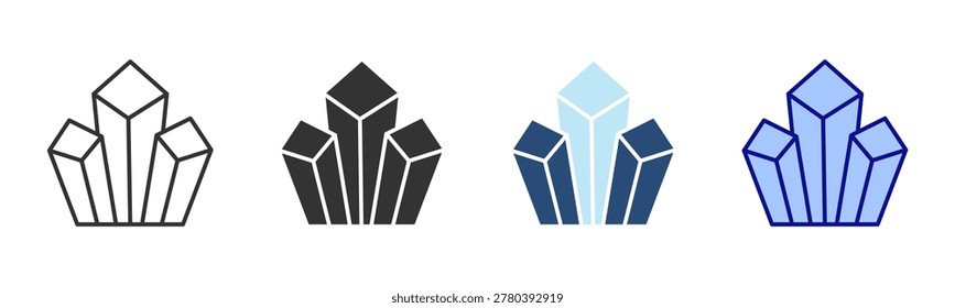 Mineral Icon Set. Designed In Multi Style