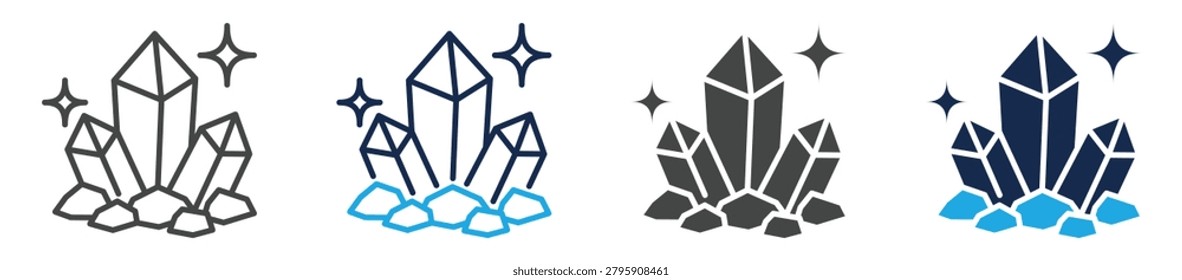 mineral icon set multiple concept