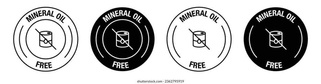 Mineral Oil Free Icon vector symbol in black color