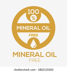 (mineral oil free) label sign, vector illustration.