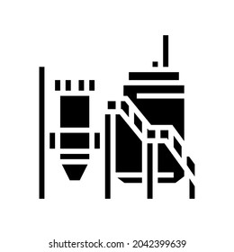 Mineral Processing Plant Glyph Icon Vector. Mineral Processing Plant Sign. Isolated Contour Symbol Black Illustration