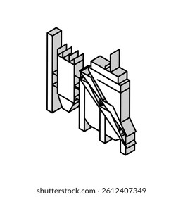 mineral processing plant isometric icon vector. mineral processing plant sign. isolated symbol illustration