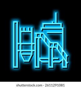 mineral processing plant neon light sign vector. mineral processing plant illustration