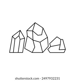 Icono de recursos minerales Vector. Minería de carbón