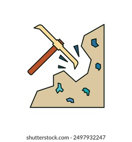 mineral resources icon vector. coal mining