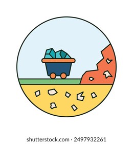 mineral resources icon vector. coal mining