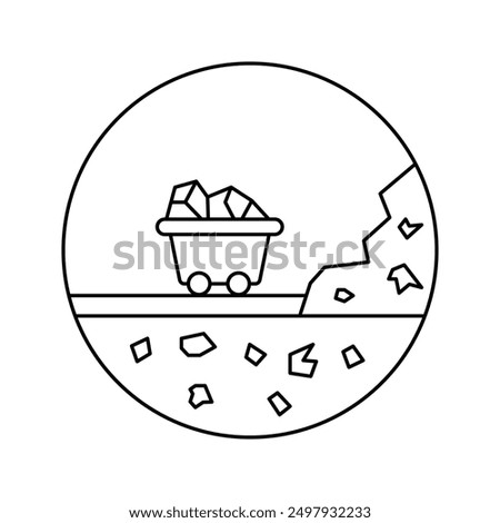 mineral resources icon vector. coal mining