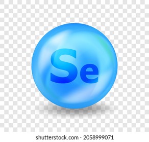 Mineral Se Selenium. Medicine drug nutrition advertising. Vitamin complex illustration concept.