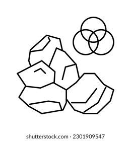 mineral stone line icon vector. mineral stone sign. isolated contour symbol black illustration