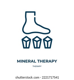 Mineral therapy icon. Linear vector illustration from therapy collection. Outline mineral therapy icon vector. Thin line symbol for use on web and mobile apps, logo, print media.