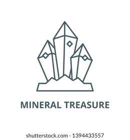 Mineral treasure vector line icon, linear concept, outline sign, symbol