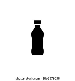 Mineral water, beverage icon, symbol in solid black flat shape, isolated on white background