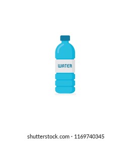 Mineral Water Bottle. Bottle Of Water In Flat Style