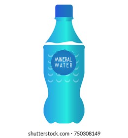 Mineral water bottle isolated on white background, Vector illustration