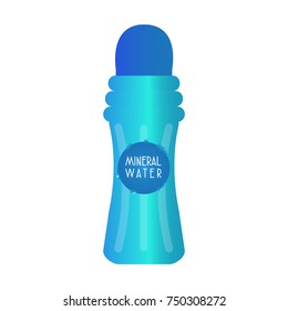 Mineral water bottle isolated on white background, Vector illustration