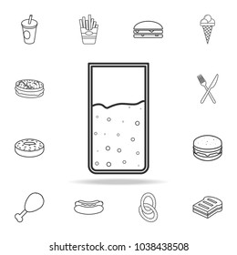 mineral water in a glass line icon. Detailed set of fast food icons. Premium quality graphic design. One of the collection icons for websites, web design, mobile app on white background