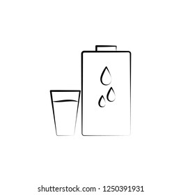 Mineral water hand drawn icon. One of the women health icons for websites, web design, mobile app