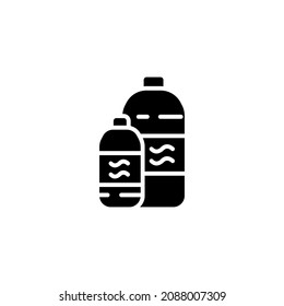 mineral water icon designed in solid black style and glyph style in food and drink icon category