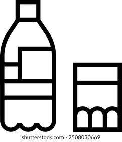 mineral water icon. Thin linear style design isolated on white background