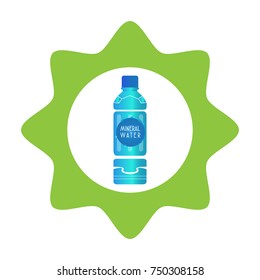 Mineral water label isolated on white background, Vector illustration
