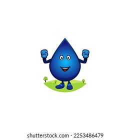 Mineral water mascot design. Pure, healthy, natural blue water.