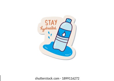 Mineral water with quotes sticker design