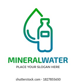 Mineral water vector logo template. This design use liquid drop symbol. Suitable for drink.