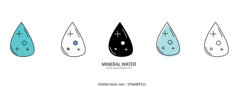 MINERAL WATER vector type icon