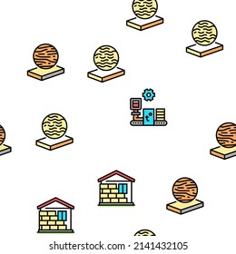 Mineral Wool Material Vector Seamless Pattern Thin Line Illustration