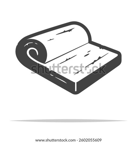 Mineral wool roll icon transparent vector isolated
