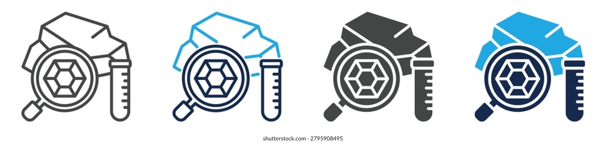 mineralogy icon set multiple concept