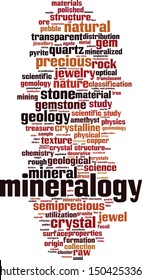 Mineralogy word cloud concept. Collage made of words about mineralogy. Vector illustration 