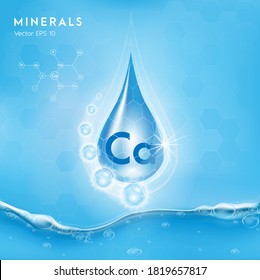 Minerals Ca and collagen blue. Dietary supplement and healthy lifestyle. illustration vector EPS10.