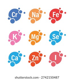 Minerals Icon Set Vector Design.