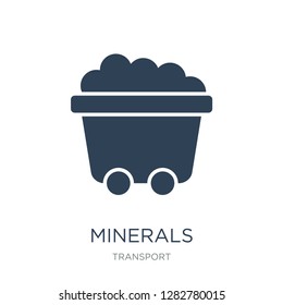 minerals icon vector on white background, minerals trendy filled icons from Transport collection, minerals vector illustration