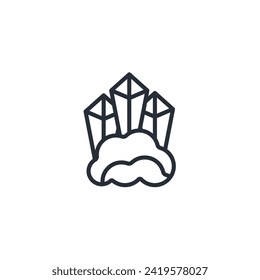 minerals icon. vector.Editable stroke.linear style sign for use web design,logo.Symbol illustration.