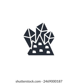 Mineraliensymbol. Vektorgrafik.Editierbarer Strich.Lineares Stilzeichen zur Verwendung Webdesign,Logo.Symboldarstellung.