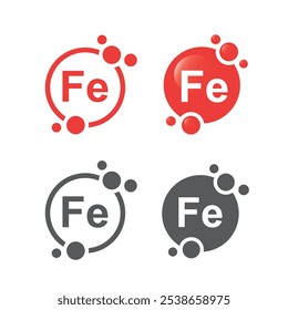 Minerais Ferro Fe e Vitamina para a saúde.